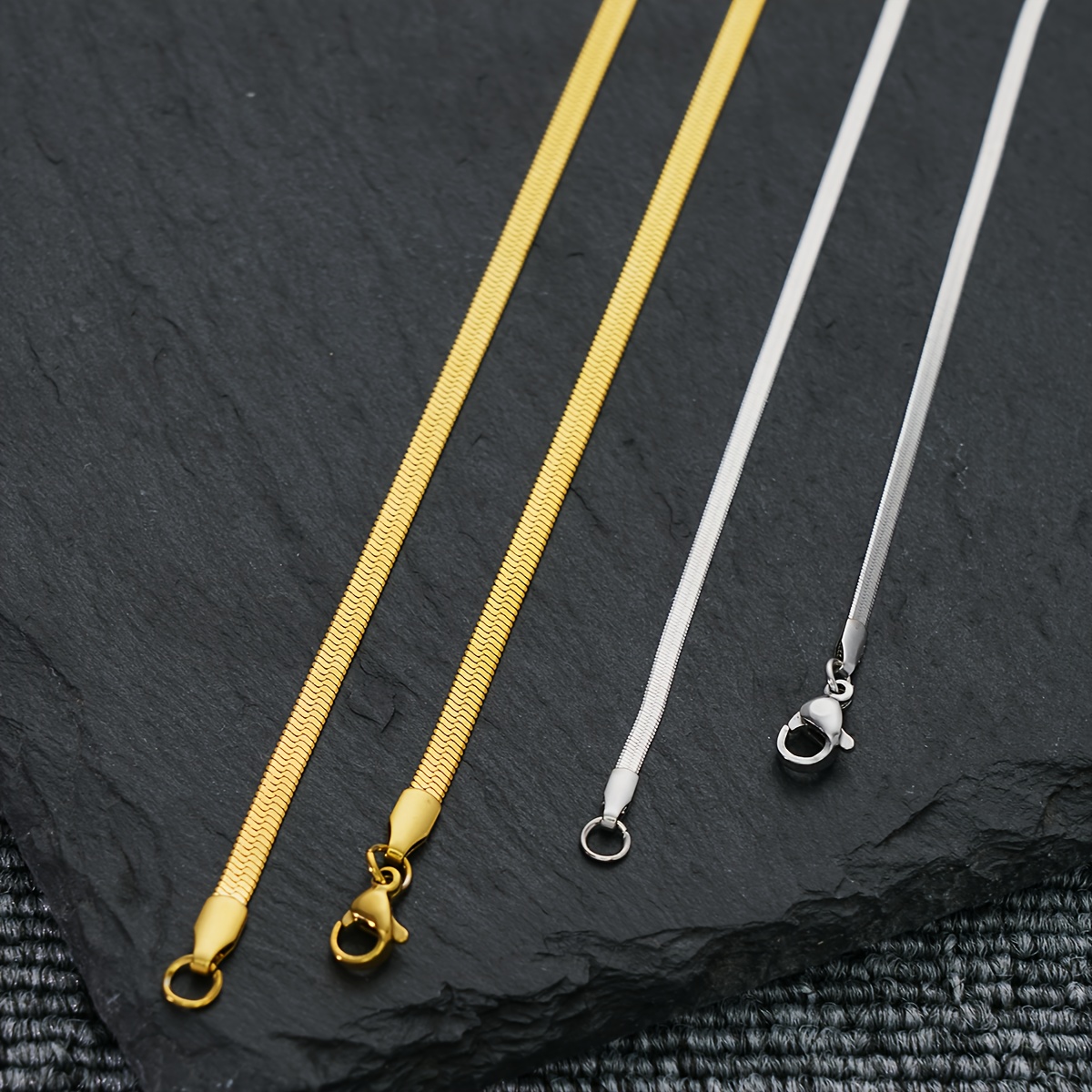 3mm Flat Snake Chain Necklace — Versatile Unisex Style